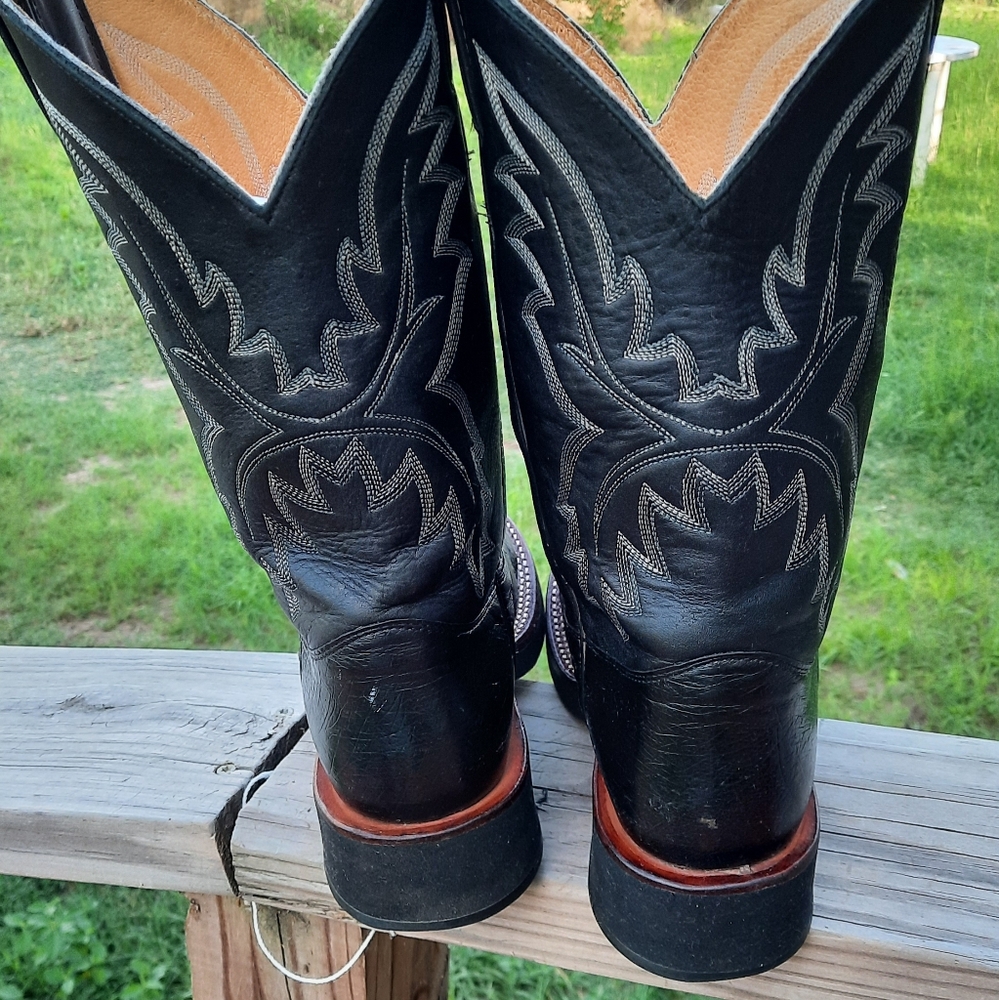 Justin Boots Black Cowboy & Western Boots Men's size 8 B or Women's size 10 - Picture 5 of 7